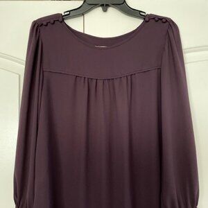 Loft Women's Long Sleeve Plum/Violet Blouse: Small